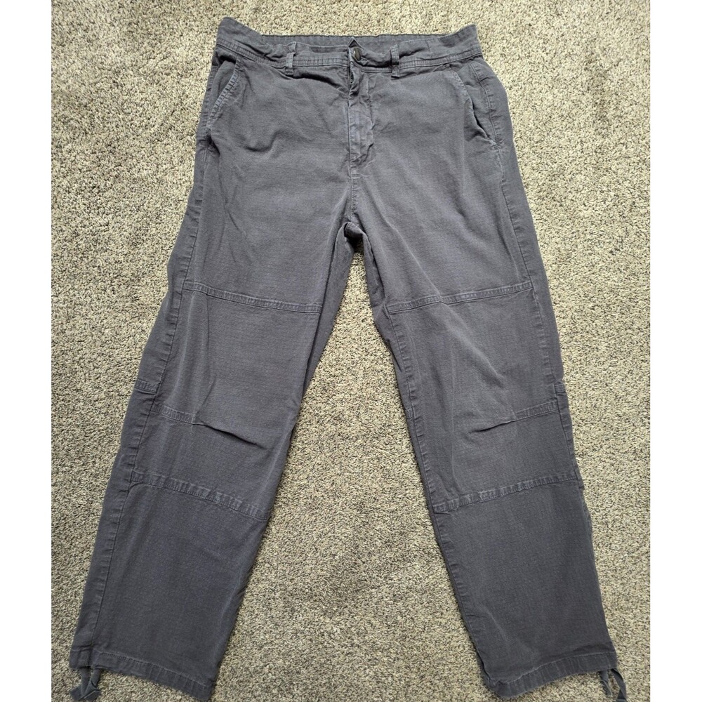 ZARA Utility Pants Size Large Gray Straight Gorpcore Y2K Outdoor Drawstring Hem